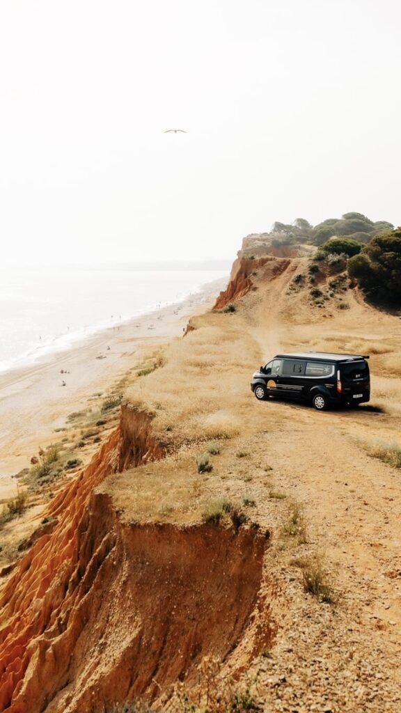 Ford Camper Parked on The Coast